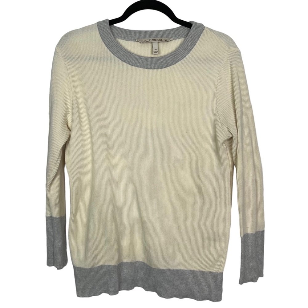Pact Organic White Sweater Size Medium